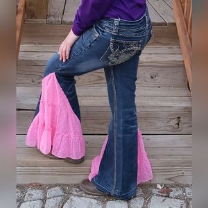 Size 2 Pink chiffon hippie bells